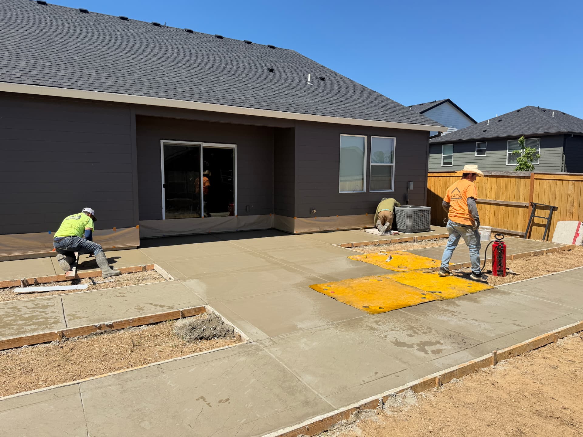 Residential concrete patio and sidewalk construction in Salem